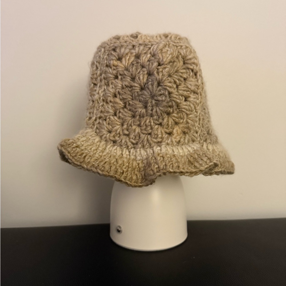 Handcrafted Beige Crochet Bucket Hat